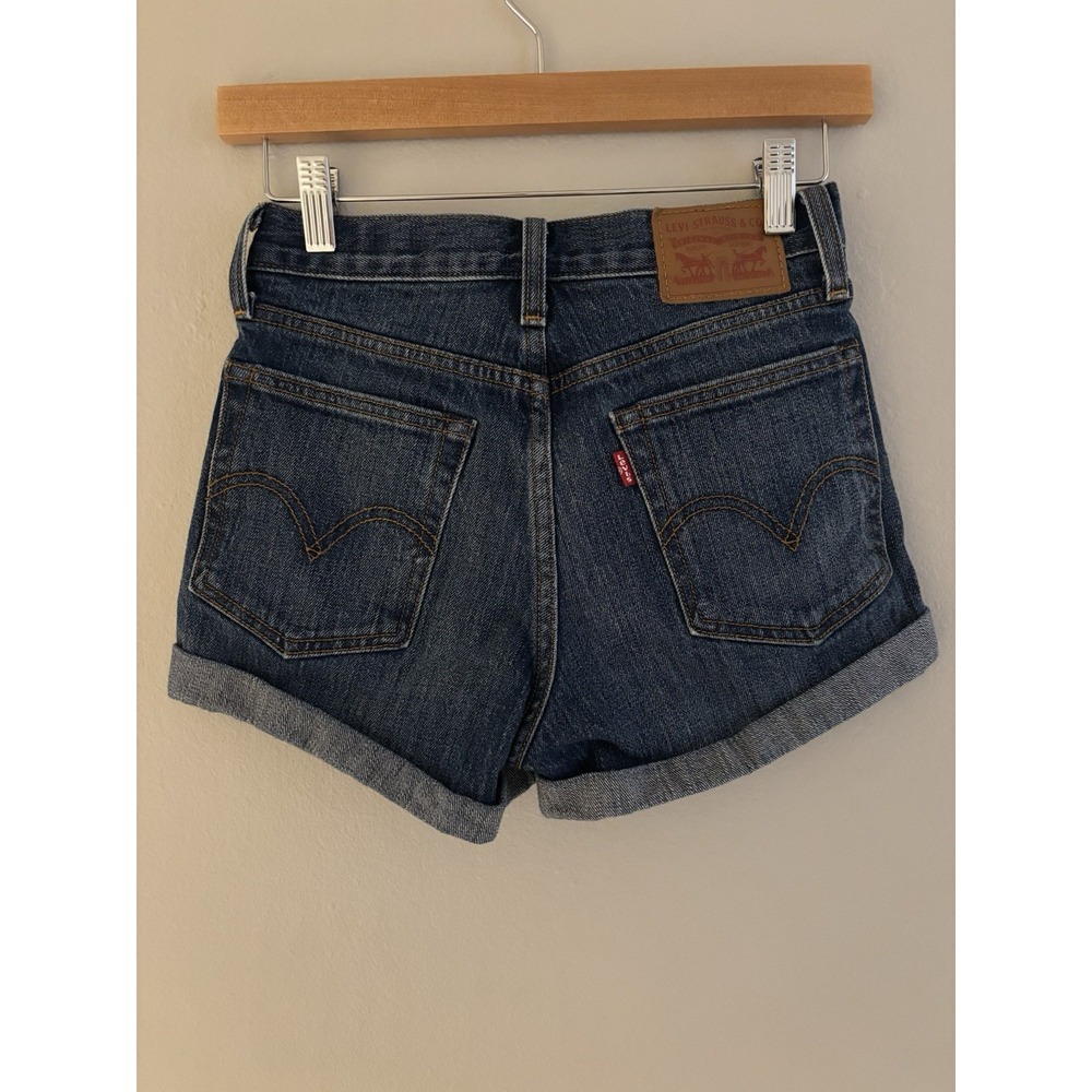 Levis 501 Denim Shorts Womens 25 White Oak Cone Cuffed Preppy Cottagecore - Picture 3 of 10